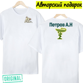 Футболка именная – «ФУНКЦИОНАЛЬНЫЙ ДИАГНОСТ», с двухсторонней печатью и брендовой упаковкой 