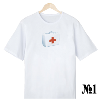 Футболка «Бригада скорой» — строгий нейтральный дизайн, односторонняя печать спереди
